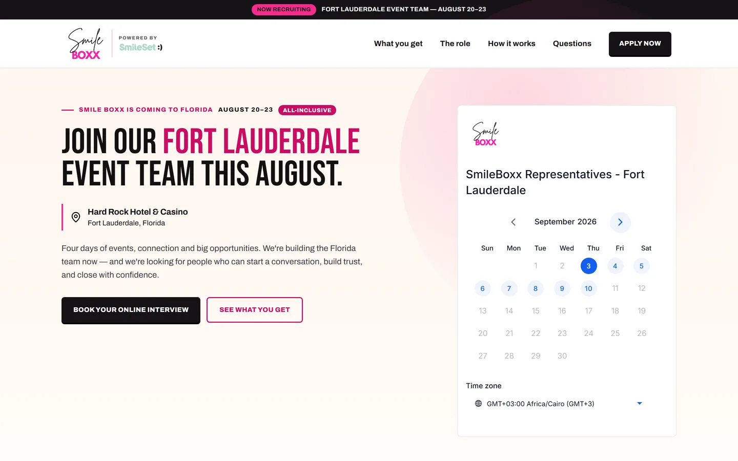 Smile Boxx | Event Representatives homepage
